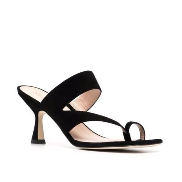 Stuart Weitzman Lyla 75 Sandals Black Suede - Picture 1 of 8